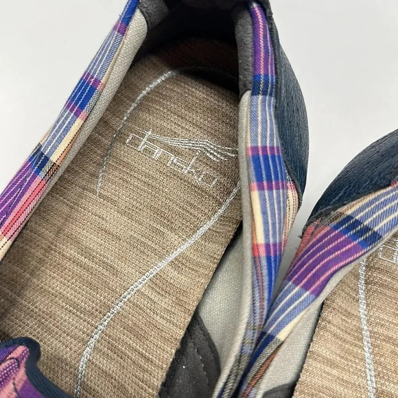 Dansko Shoes Sneakers Slip On Laceless Canvas Clogs Plaid Colorful Size US 9 - Picture 7 of 12